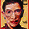 Opens larger image and description of 'Paint Chip Art portrait of Ruth Bader Ginsberg Time Cover (1996)' by Jennifer Lashbrook