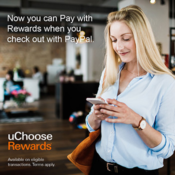Now you can Pay with Rewards when you check out with PayPal. uChoose Rewards. Available on eligible transactions. Terms apply.